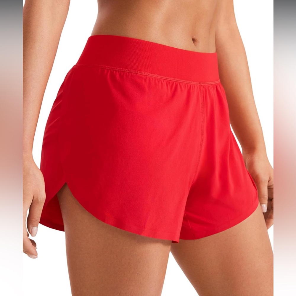 CRZ YOGA Mid Waisted Dolphin Athletic Shorts